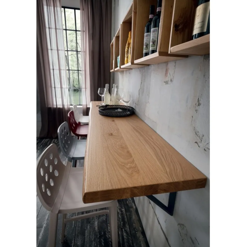 Mensola Bancone A Misura Al Cm. In Legno Con Supporti A Parete