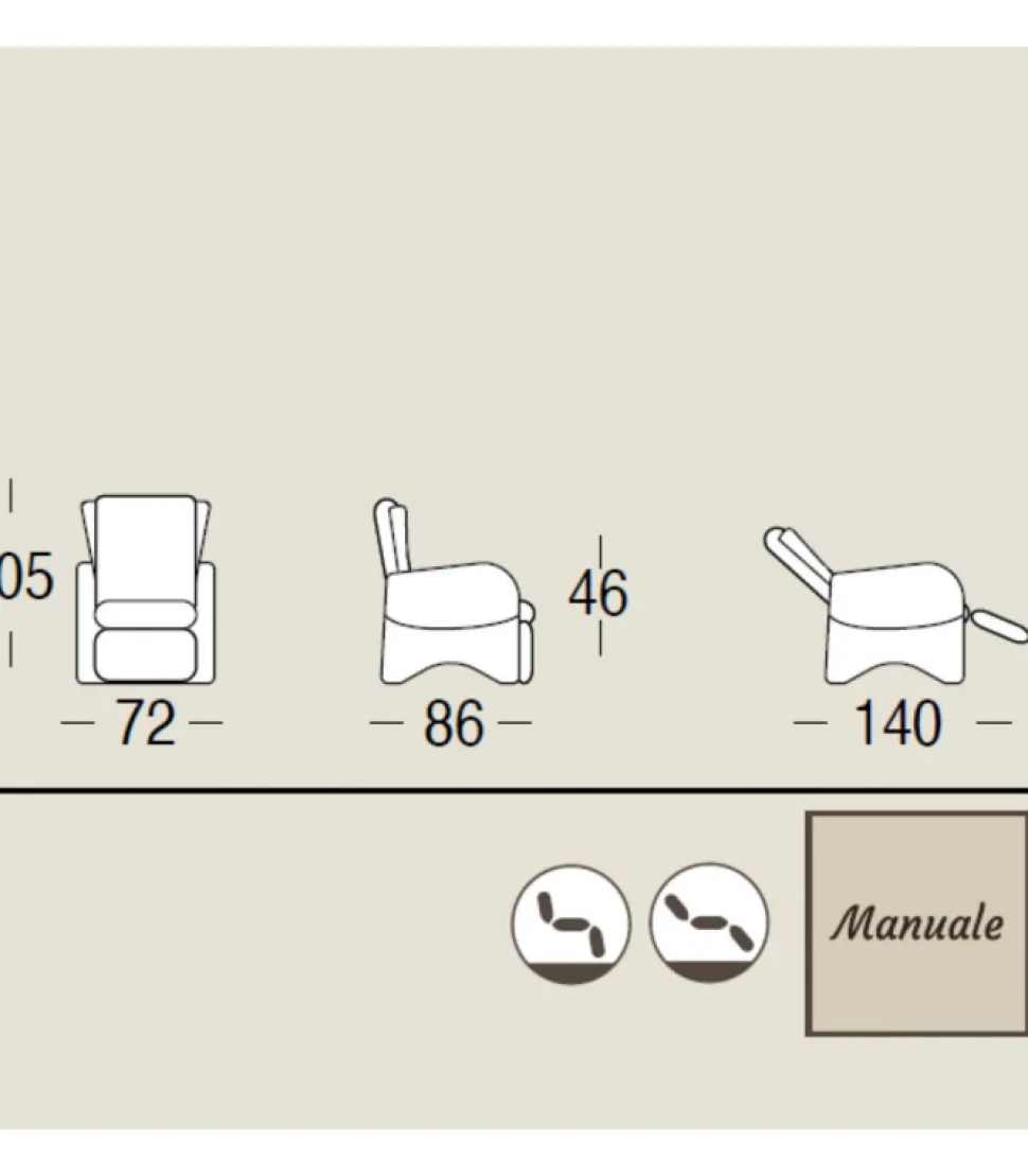 Minnie, La Poltrona Relax Disponibile In Tessuto E Pelle Di Alta Qualita, Per Il Tuo Benessere Quotidiano.