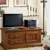 Mobile Porta Televisione Stile Arte Povera In Legno Massello Tinto Noce