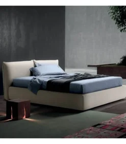 Modern, Letto Contenitore Imbottito Con Doppio Cuscino A Saponetta