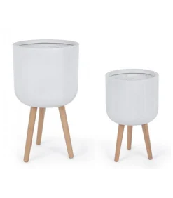 Modern. Set 2 Vasi Con Treppiede Alto