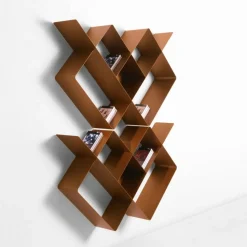 Mondrian, Libreria A Parete Componibile In Acciaio - Comp. 1