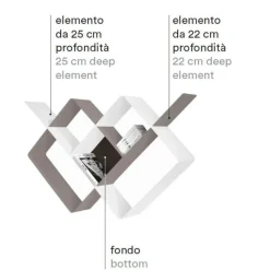 Mondrian, Libreria A Parete Componibile In Acciaio - Comp. 1