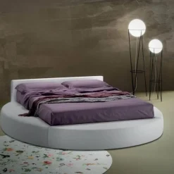 Natural, Letto Imbottito Rotondo Con Contenitore Unico Ed Elegante