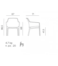 Net Relax Shell Poltrona Con Braccioli Per Interni Ed Esterni E Cuscineria