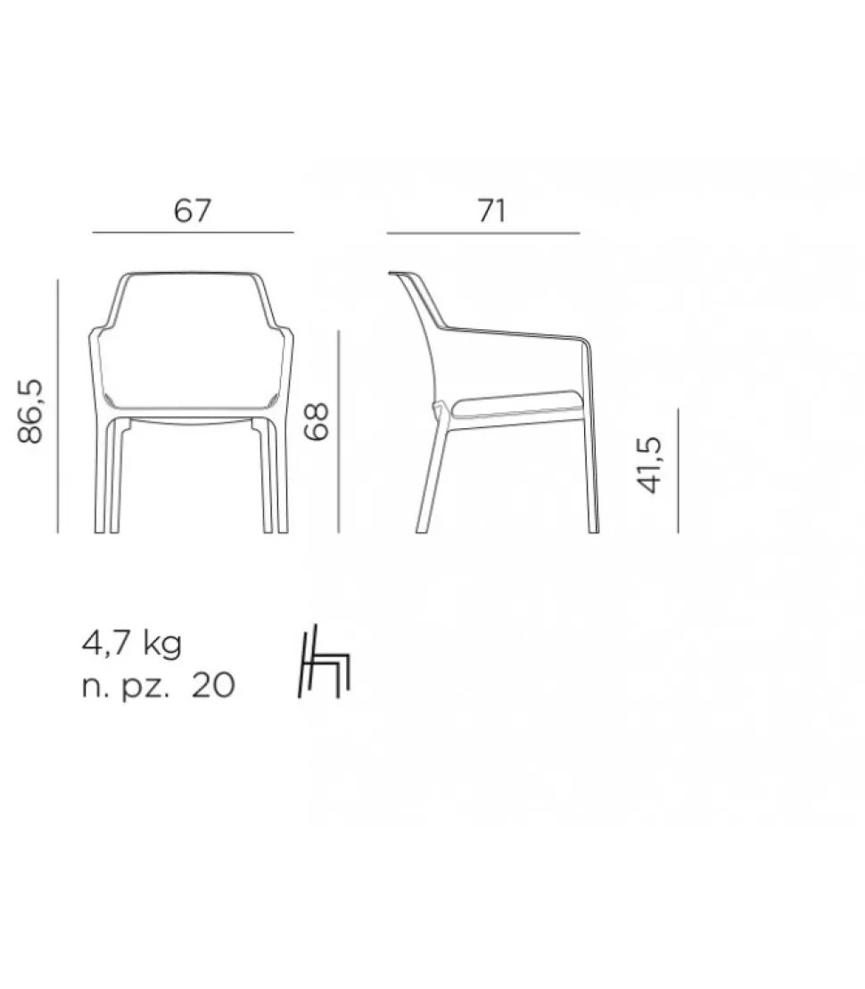 Net Relax Shell Poltrona Con Braccioli Per Interni Ed Esterni E Cuscineria
