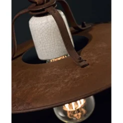 Nicodemus, La Plafoniera Made In Italy Con Richiamo Allo Stile Rustico Americano, Di Ferroluce.