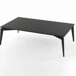 Nordic, Tavolino Rettangolare In Acciaio Con Piano Marmo