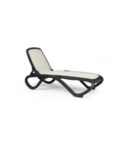 Omega, Lettino Prendisole In Polipropilene E Tessuto