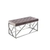 Panca Rayan Velluto Grigio 97X44 Struttura E Gambe In Acciaio Inossidabile. Imbottitura In Spugna