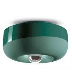 Plafoniera Di Ferroluce, Realizzata Interamente In Italia In Ceramica Smaltata.