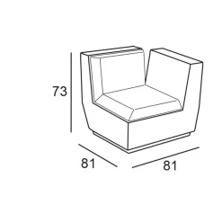 Poltrona Ad Angolo Big Cut Di Plust, Realizzata In Polietilene Con Seduta Imbottita E Rivestita.