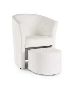 Poltrona Con Pouf Rita Bianco