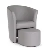 Poltrona Con Pouf Rita Grigio Chiaro