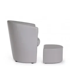 Poltrona Con Pouf Rita Grigio Chiaro