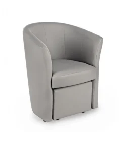 Poltrona Con Pouf Rita Grigio Chiaro