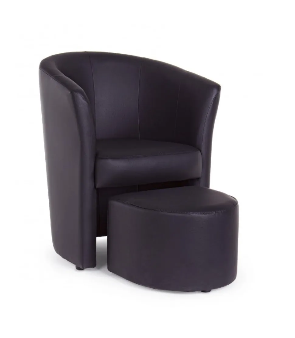 Poltrona Con Pouf Rita Nero