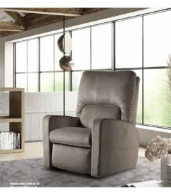 Poltrona Relax Perla Di Il Benessere, Made In Italy, Disponibile In Tessuto E Pelle, Accessoriabile Di Kit Vibro.