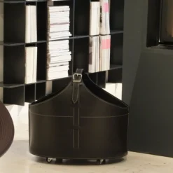 Portaoggetti Fabia In Cuoio Cucito A Mano