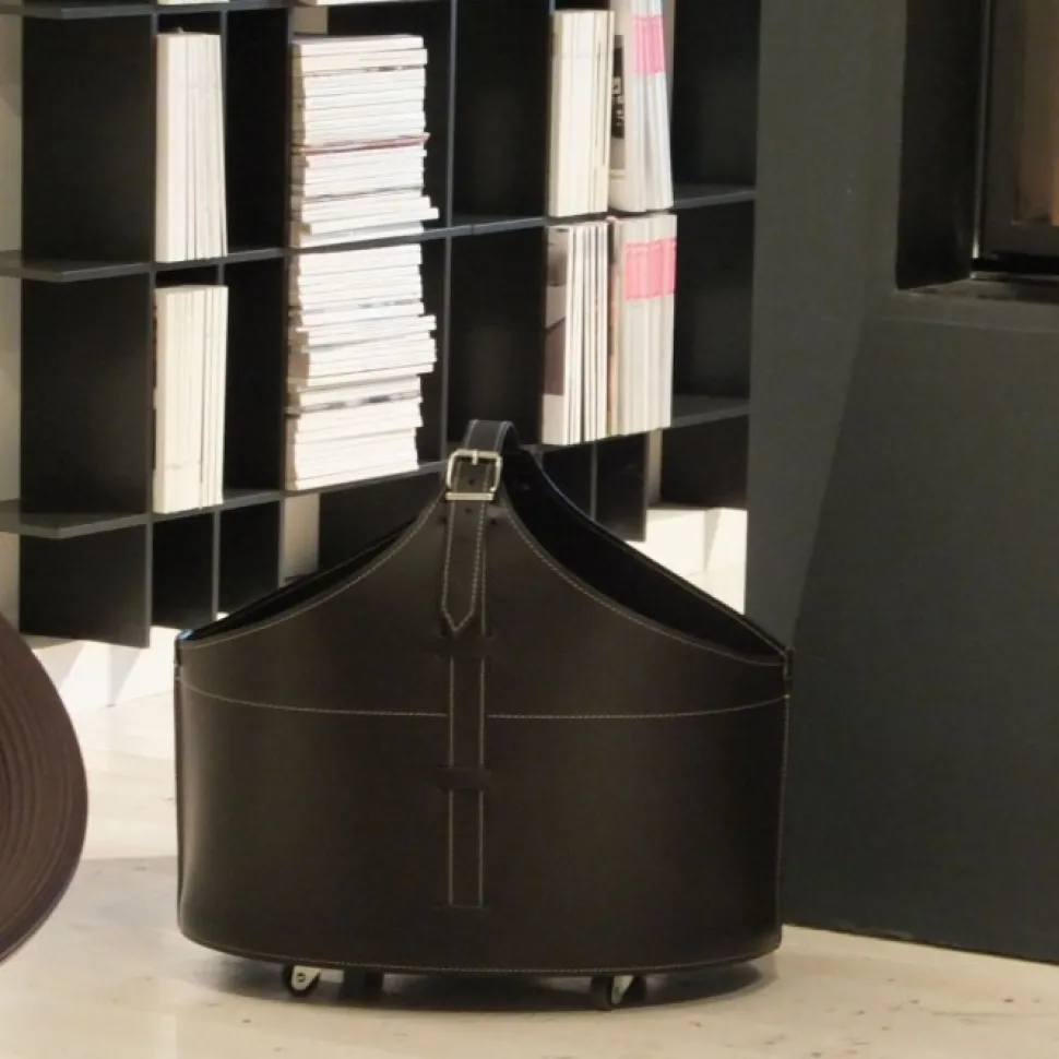 Portaoggetti Fabia In Cuoio Cucito A Mano