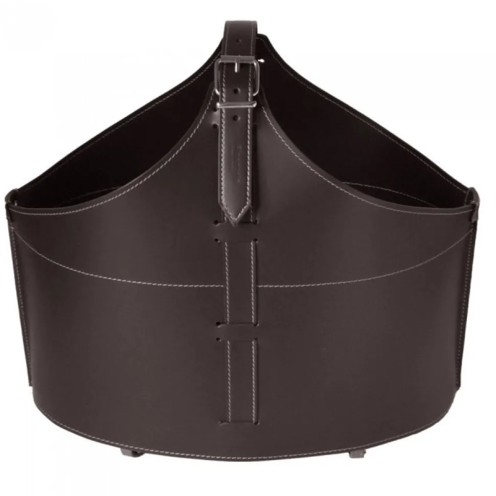 Portaoggetti Fabia In Cuoio Cucito A Mano