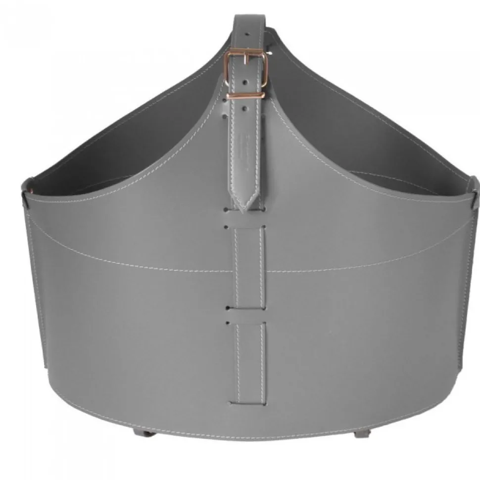 Portaoggetti Fabia In Cuoio Cucito A Mano