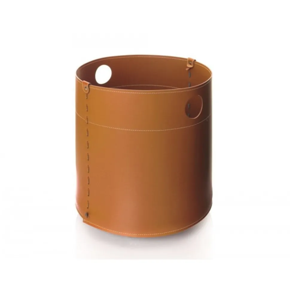 Portaoggetti Giro In Cuoio Cucito A Mano