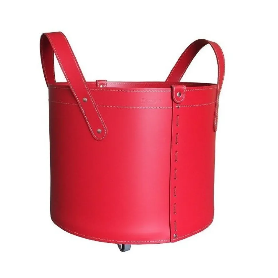 Portaoggetti Tonda In Cuoio Cucito A Mano