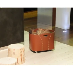 Portaoggetti Volta In Cuoio Cucito A Mano