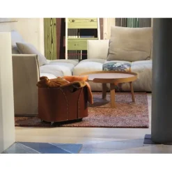 Portaoggetti Volta In Cuoio Cucito A Mano