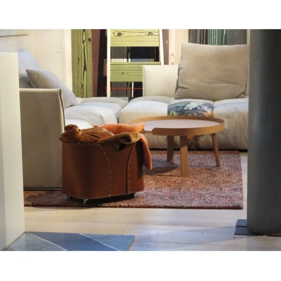 Portaoggetti Volta In Cuoio Cucito A Mano