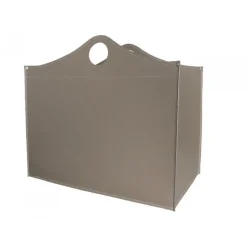 Portaoggetti Woodbag In Cuoio Cucito A Mano