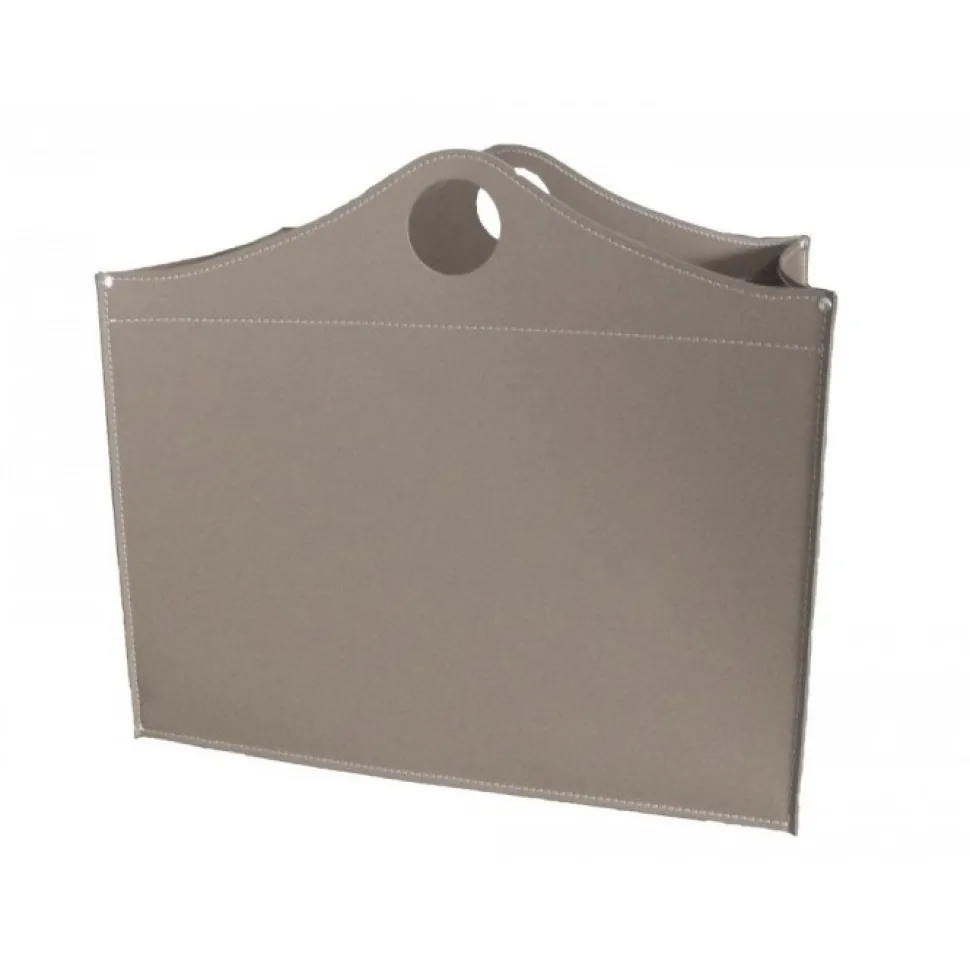 Portaoggetti Woodbag In Cuoio Cucito A Mano