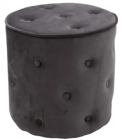 Pouf Hugo Bottone Rivestito In Tessuto O Ecopelle