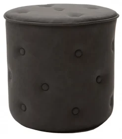 Pouf Hugo Bottone Rivestito In Tessuto O Ecopelle