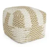 Pouf Timbuctu Bianco-Beige 45X45 Rivestimento In 50% Cotone E 50% Lana.