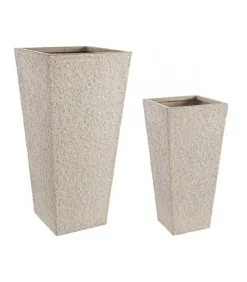 Roccia Set Di 2 Vasi Quadri Alti