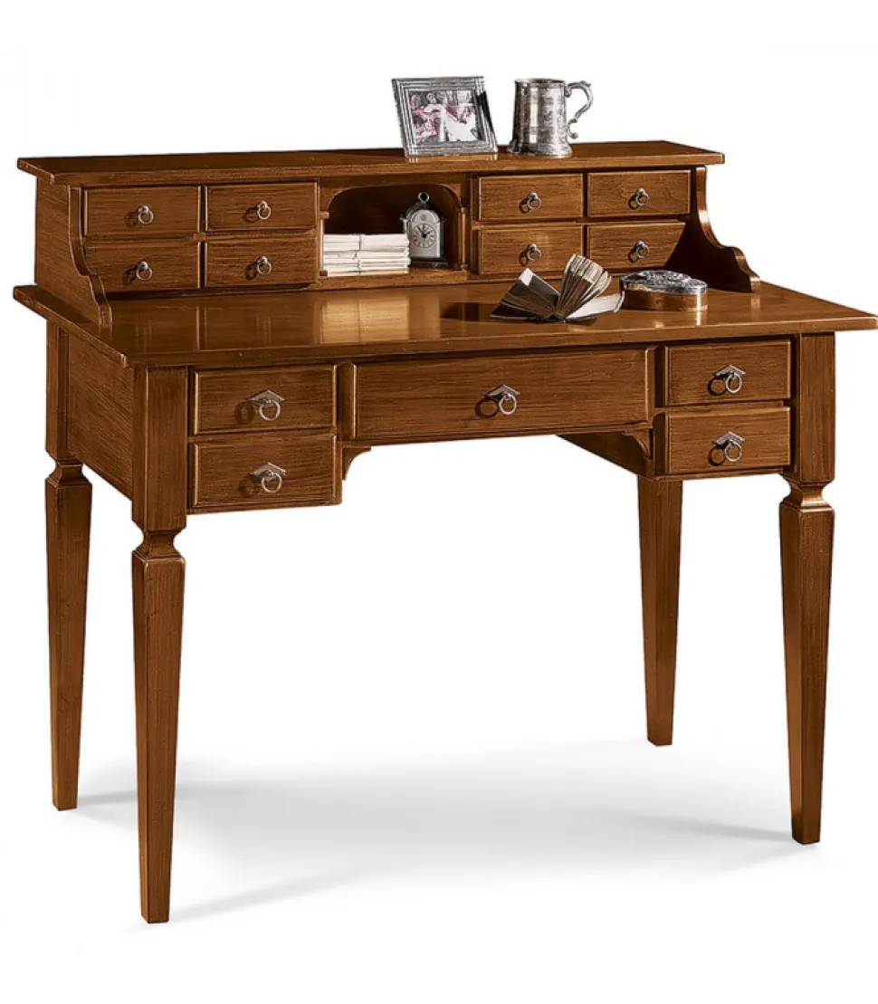 Scrittoio In Legno Massello Tinto Noce Modello Bellini