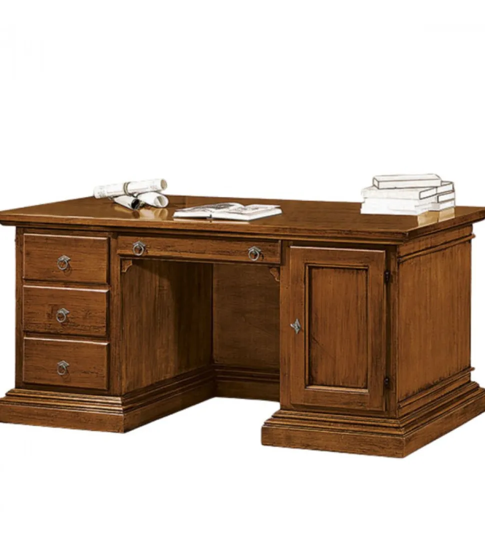 Scrivania Scriba In Noce Massello Da 170 Cm