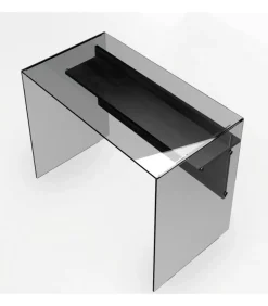 Scrivania Scriba Struttura In Vetro Trasparente Temperato 10 Mm