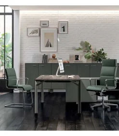 Scrivania X8 Angolare Con Box Multiuso, 100% Made In Italy.