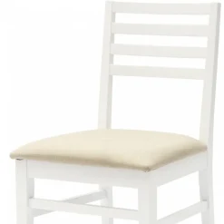 Sedia Antares Bianca In Legno Con Sedile Imbottito