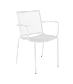 Sedia Con Braccioli Circe Bianco