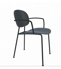 Sedia Con Braccioli In Acciaio Colorato