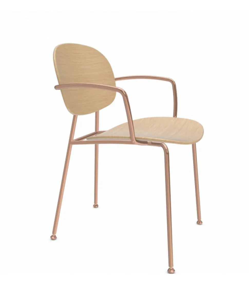 Sedia Con Braccioli In Acciaio Colorato