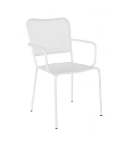 Sedia Con Braccioli Morgana Bianco