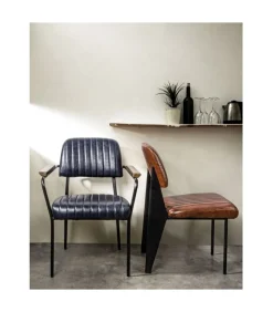 Sedia Con Braccioli Nelly Blu Vintage