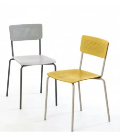 Sedia Con Struttura In Acciaio Laccato