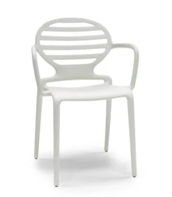 Sedia Da Giardino Con Braccioli, Cokka Di Scab, Realizzata Interamente In Italia In Tecnopolimero.