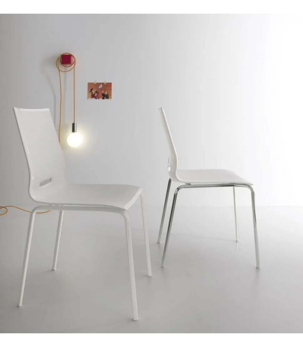 Sedia Elena 4, Con Struttura In Metallo Verniciato.